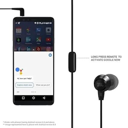JBL T50Hi in Ear Wired Headphone with Noise Isolation Mic Black