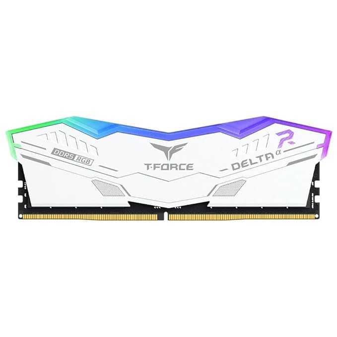 TEAMGROUP T-FORCE DELTA RGB 16GB (16GBX1) DDR5 5200MHZ DESKTOP RAM (WHITE)