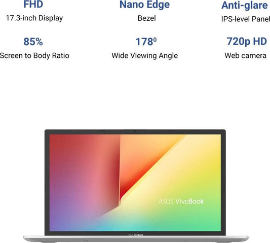 ASUS AMD VIVOBOOK ULTRA 17 RYZEN 5 HEXA CORE - (8 GB/1 TB HDD/256 GB SSD/WINDOWS 10 HOME) M712UA-AU501TS THIN AND LIGHT LAPTOP (17.3 INCHES, TRANSPARENT SILVER, 2.30 KG, WITH MS OFFICE)