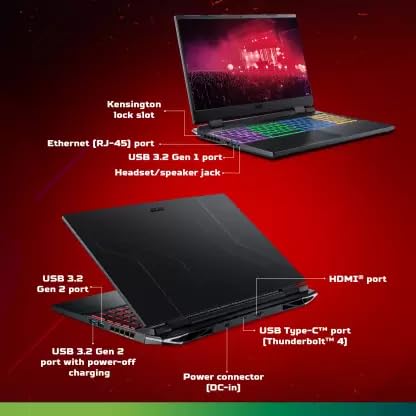 ACER NITRO 5 INTEL CORE I7 12TH GEN 12650H - (16 GB/512 GB SSD/WINDOWS 11 HOME/6 GB GRAPHICS/NVIDIA GEFORCE RTX 4050/144 HZ) AN515-58-74GG GAMING LAPTOP (15.6 INCH, OBSIDIAN BLACK)