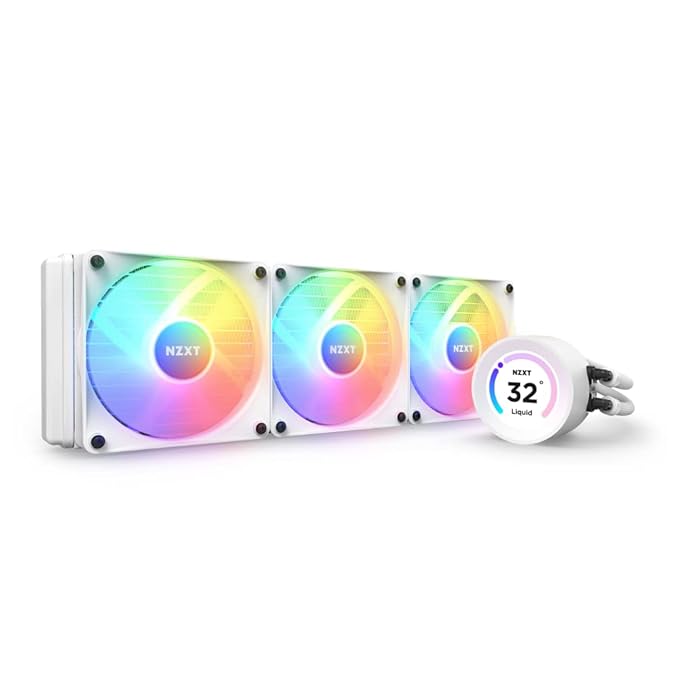 NZXT KRAKEN ELITE 360 RGB CPU LIQUID COOLER WITH LCD DISPLAY (WHITE)-RL-KR36E-W1