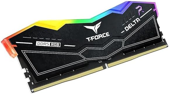 TEAMGROUP T-FORCE DELTA RGB 32GB (32GBX1) DDR5 5200MHZ RAM (BLACK)