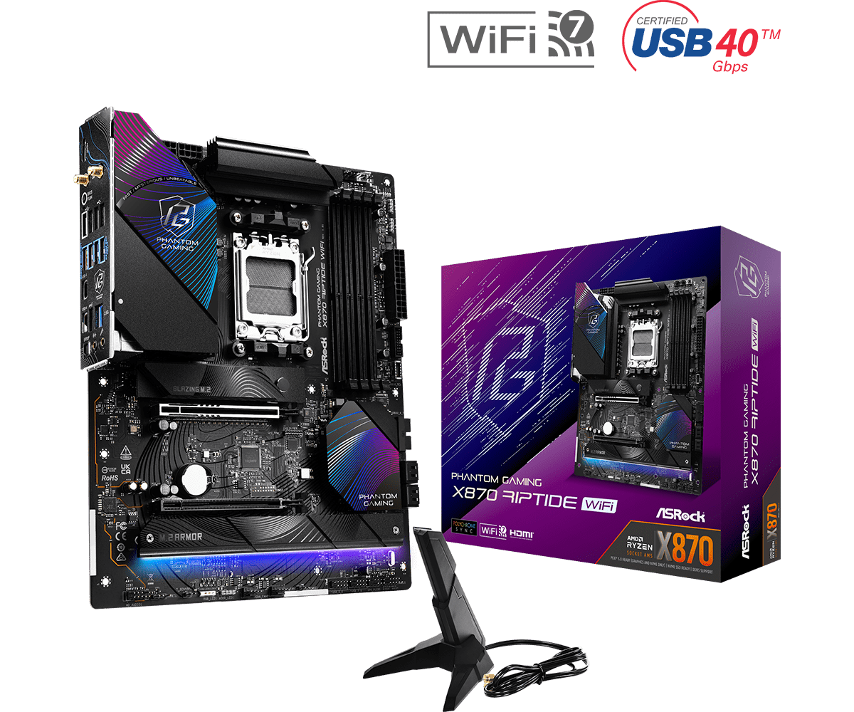 ASROCK PHANTOM GAMING X870 RIPTIDE WIFI MOTHERBOARD