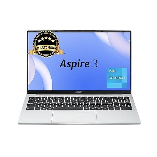 Acer Aspire 3 Laptop Intel Core Celeron N4500 Processor Laptop (8 GB LPDDR4X SDRAM, 256 GB SSD, Win11 Home, 38 WHR, HD Webcam) A325-45 with 39.63 cm (15.6 inch) HD Display, Pure Silver, 1.5 KG