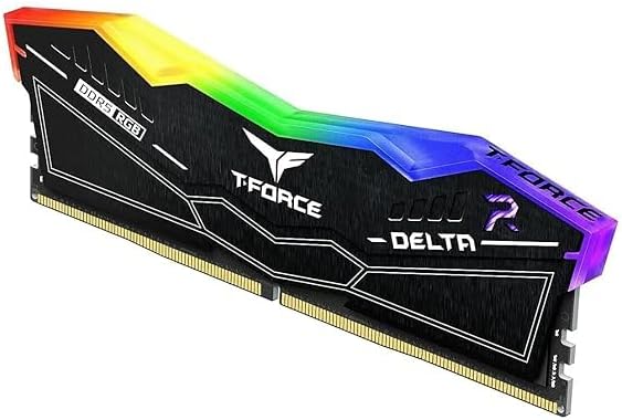 TEAMGROUP T-FORCE DELTA RGB 32GB (32GBX1) DDR5 5200MHZ RAM (BLACK)