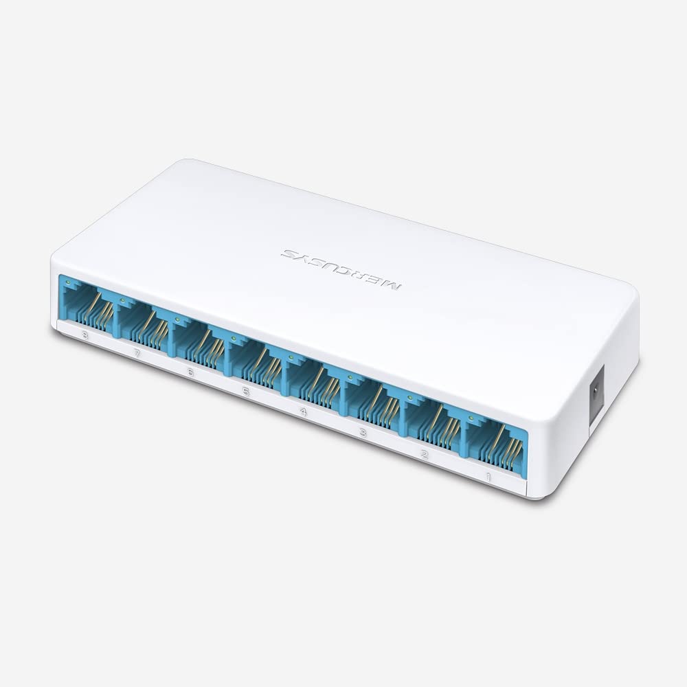 MERCUSYS MS108 8-PORT 10/100MBPS DESKTOP SWITCH | RJ45 PORTS | AUTO MDI/MDIX SUPPORTED | PLUG AND PLAY