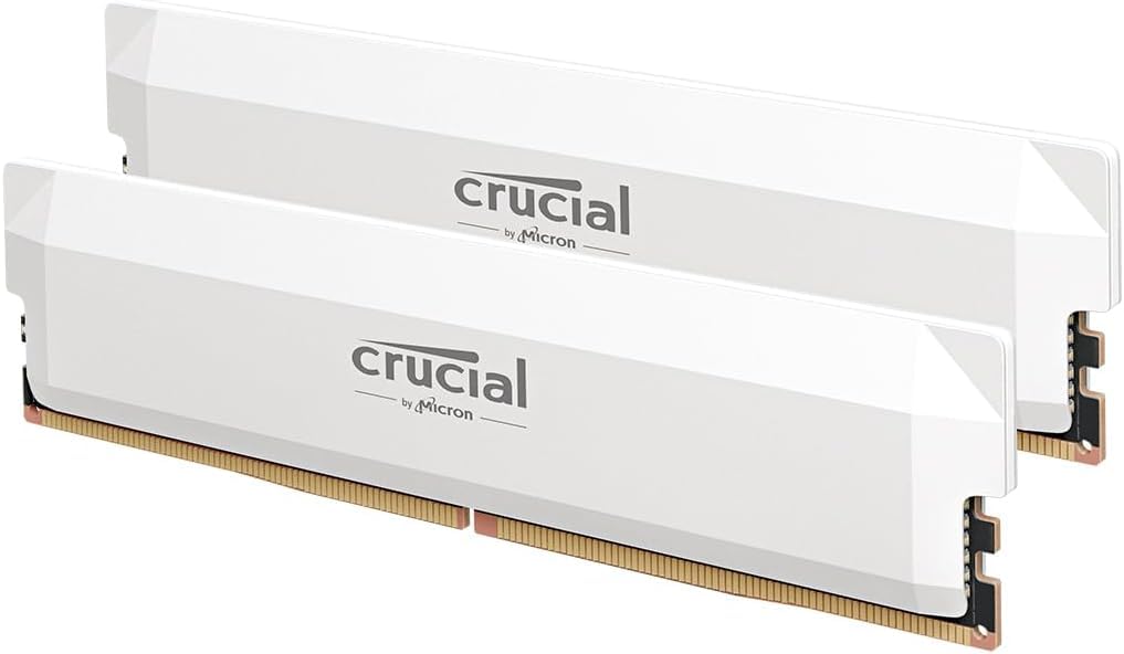 CRUCIAL PRO 32GB KIT (2X16GB) DDR5-6400 UDIMM CL38 WHITE CP2K16G64C38U5W