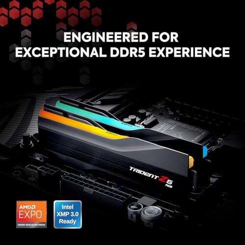 G.Skill Trident Z5 RGB Intel XMP 64GB (2*32GB) DDR5 6000 MHz CL36 F56000J3636F32GX2-TZ5RK