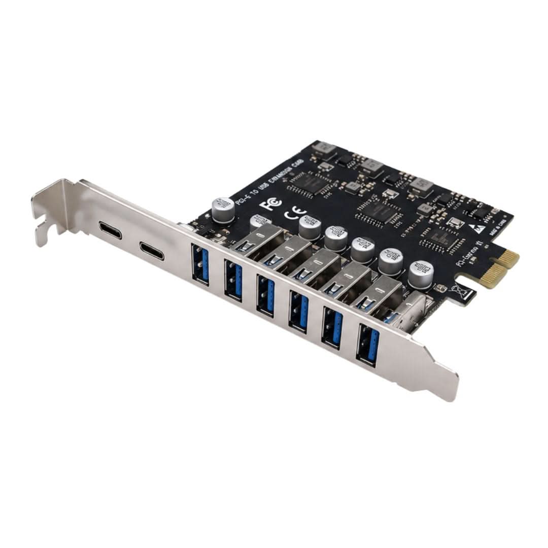 S-Tech PCIe 6-Port USB 3.0 + 2-Port USB Type-C Expansion Card