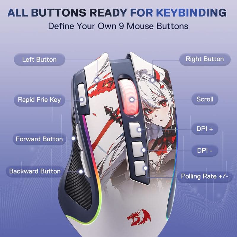 Redragon Predator Pro M612 Pro Anime Gaming Mouse