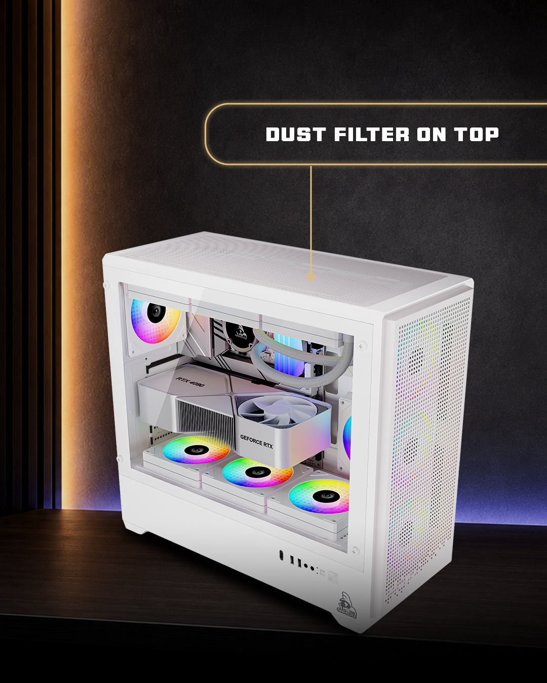 TAG Gamerz Nebula Gaming Mid Tower Cabinet White