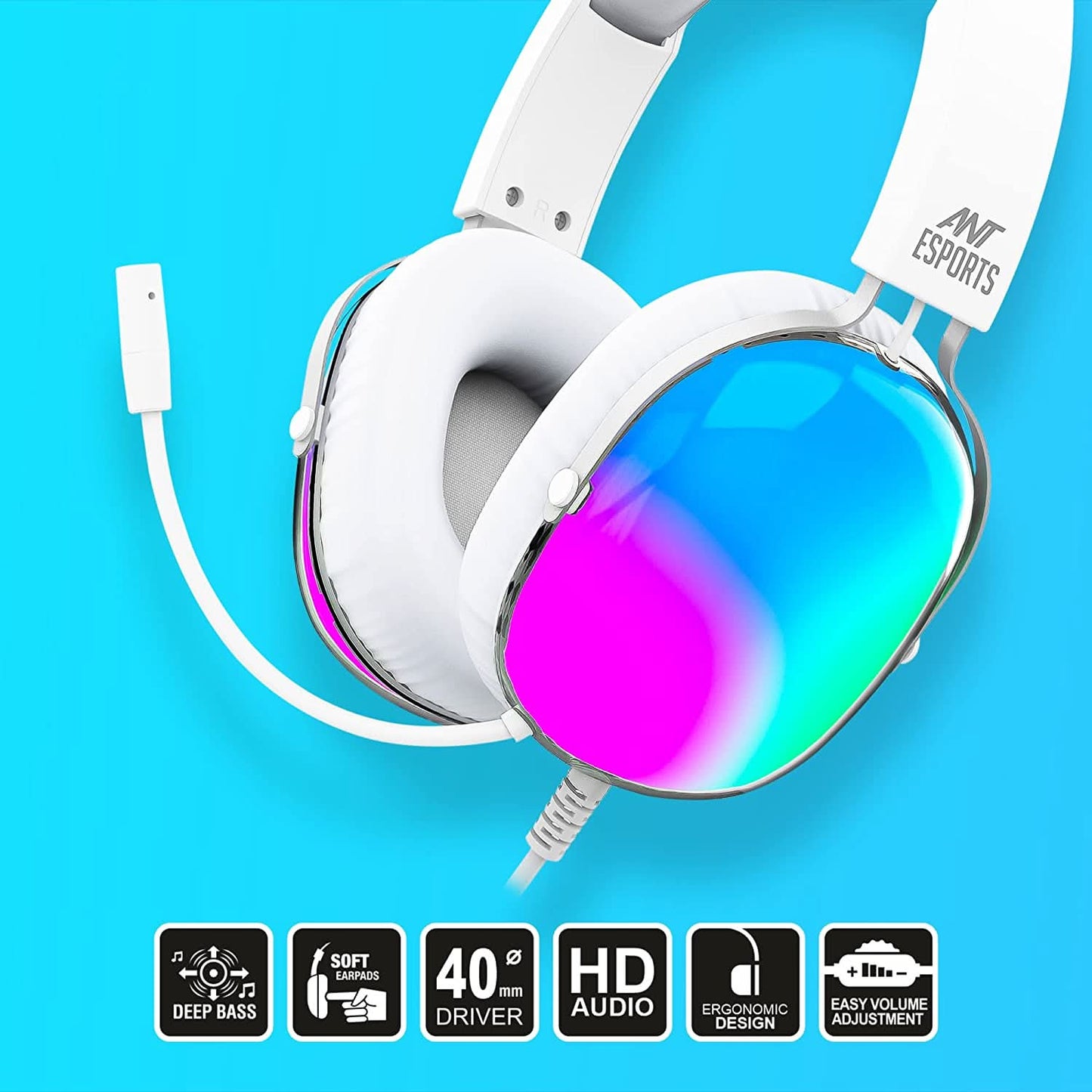 HEADPHONE-ANT-ESPORTS-H1150-CRYSTAL-RGB-GAMING-WHITE