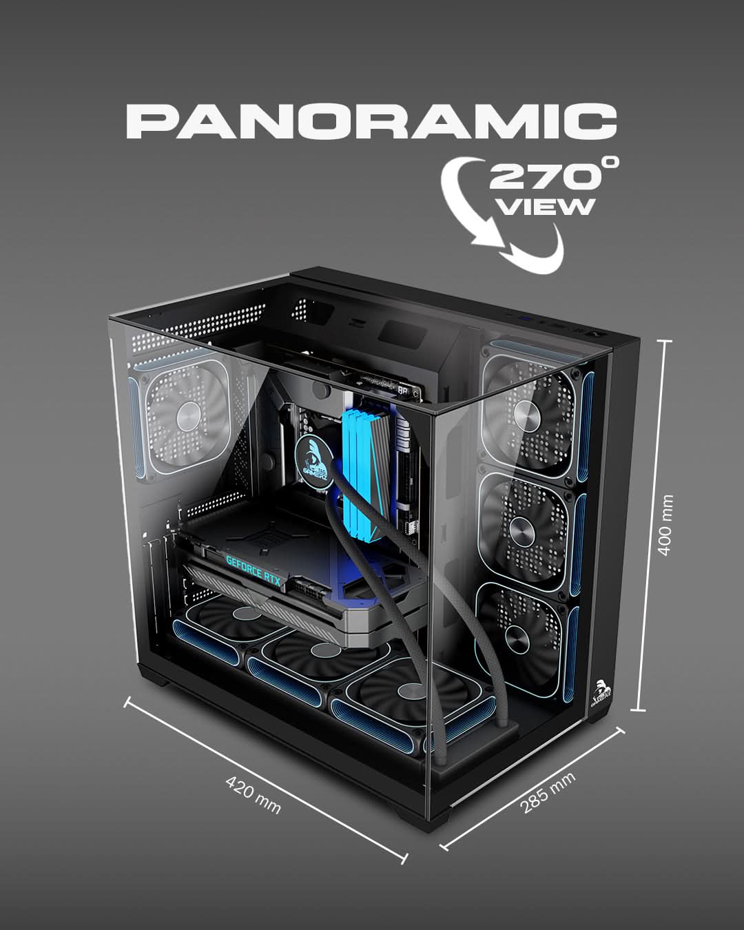 TAG Gamerz Orion Gaming Mid Tower Cabinet Black