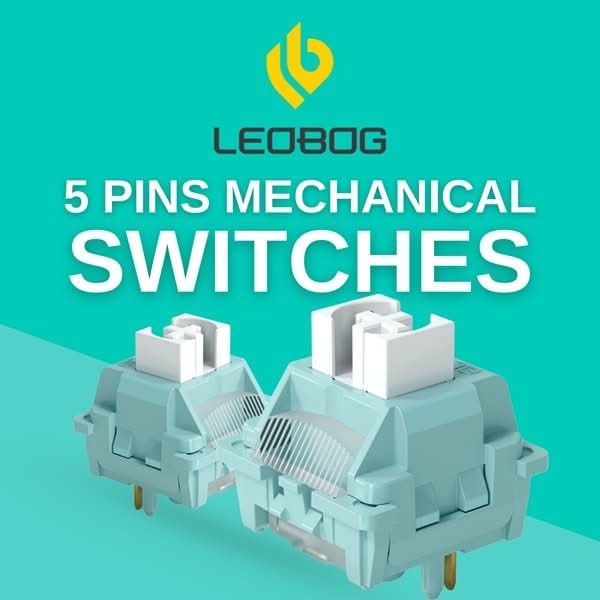 AULA LEOBOG Ice Vein Linear Mechanical Switch – Ultra-Smooth, Pre-Lubed, Hot-Swappable, Ideal for Custom Keyboards (100pcs)
