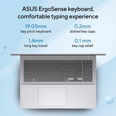 ASUS Vivobook 16 X1607CA-MB350WS, Intel Core Ultra 5 225H, 16GB RAM, 512GB SSD, Intel Graphics, 16 inch FHD+, Windows 11 Home, Office Home 2024, M365 Basic-1 Year Validity, AI Powered Light Weight Laptop, 1 Year(s) Warranty, Silver