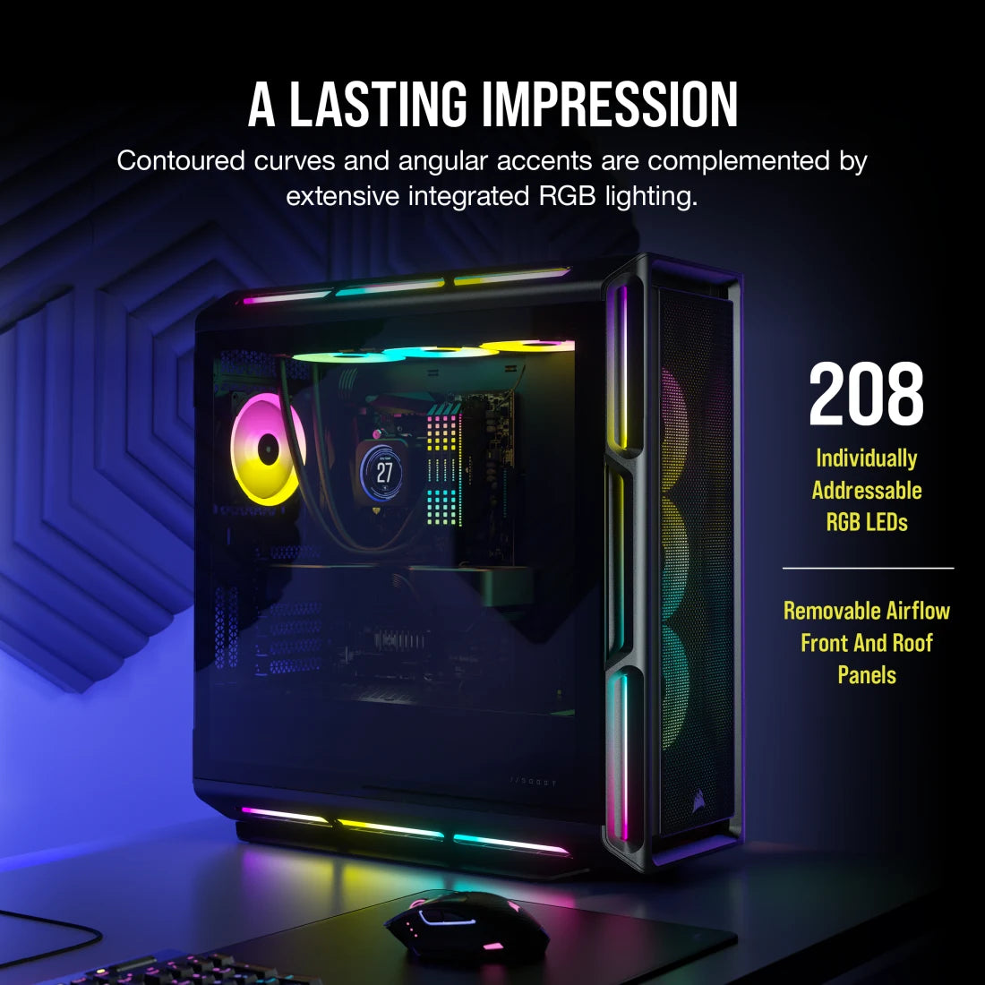 CORSAIR iCUE 5000T RGB Tempered Glass Mid-Tower ATX PC Case , Black