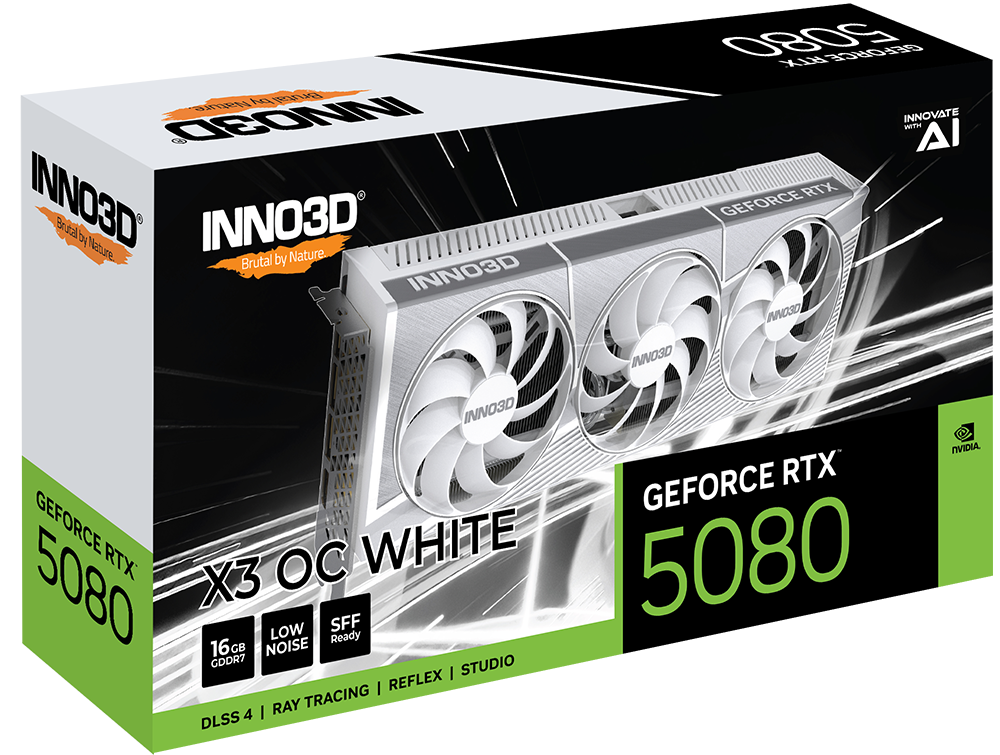 INNO3D RTX 5080 X3 OC WHITE 16GB GDDR7 GRAPHICS CARD