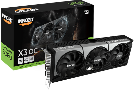 INNO3D RTX 5080 X3 OC 16GB GDDR7 GRAPHICS CARD (N50803-16D7X-17603930)