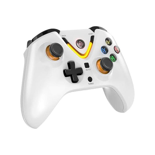 Cosmic Byte Ares Tri-Mode Wireless & Wired Controller for PC – 2.4GHz, Bluetooth, USB-C Wired, Hall Effect Joysticks, Dual Vibration (White)