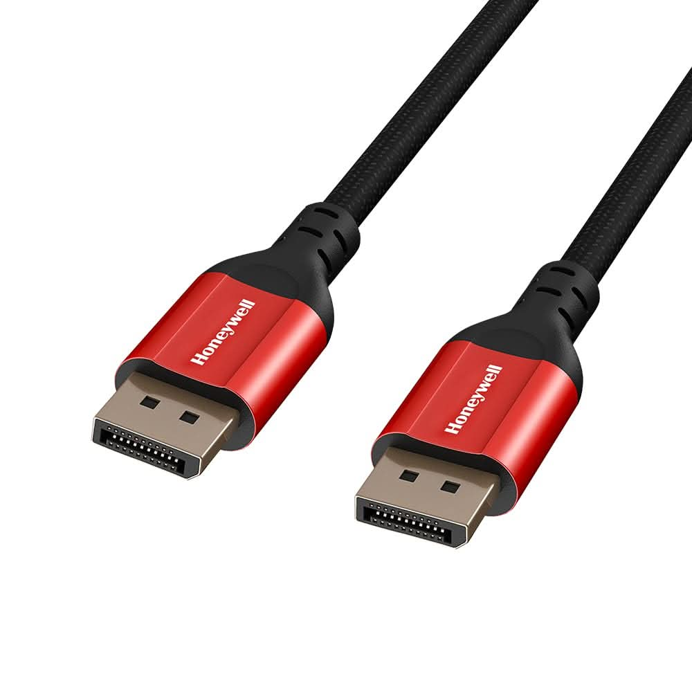 HONEYWELL DISPLAY PORT TO DISPLAY PORT 2.0 CABLE, 8K@60HZ UHD RESOLUTION, 2 MTR, 40 GBPS TRANSMISSION SPEED, MALE TO MALE, COMPATIBLE WITH TV, LAPTOP, PROJECTOR, MONITOR ETC