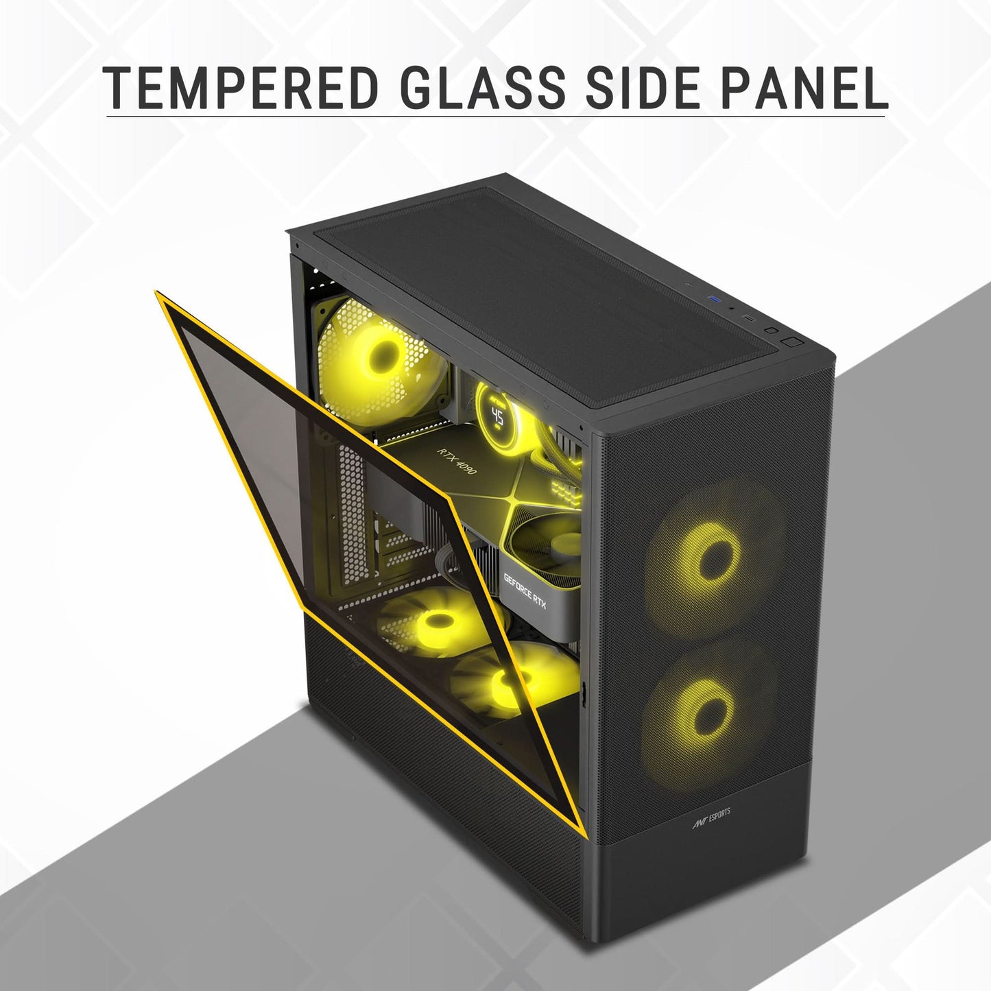 Ant Esports 511 Air 5F Mid Tower (E-ATX/ATX/M-ATX/M-ITX) Black Cabinet 2x120mm 3x140mm Fans
