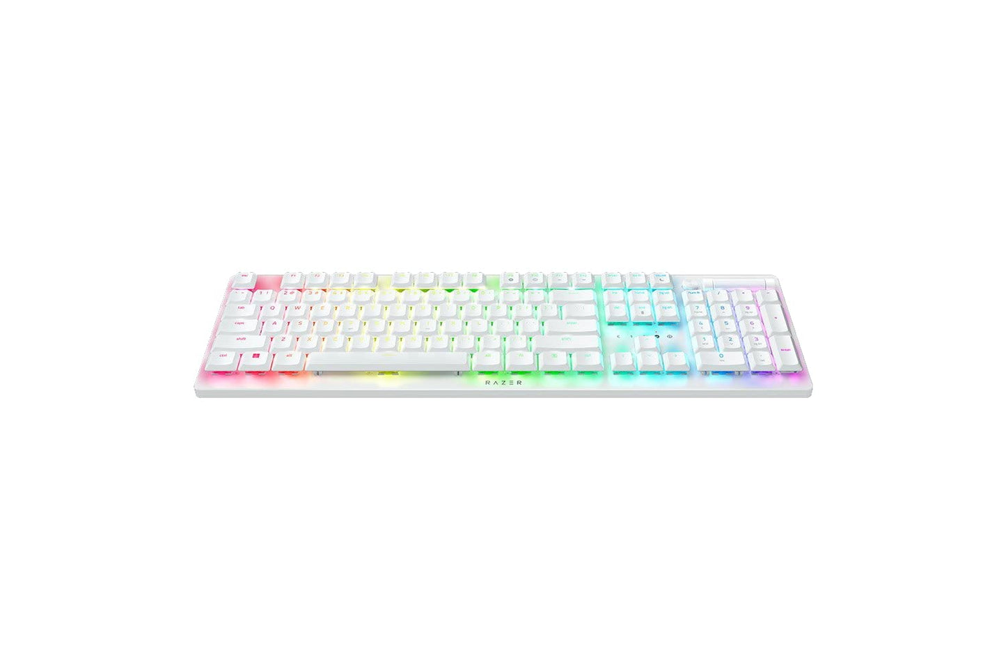 Razer DeathStalker V2 Pro - Wireless Low Profile Optical Gaming Keyboard (Clicky Purple Switch) - White Edition