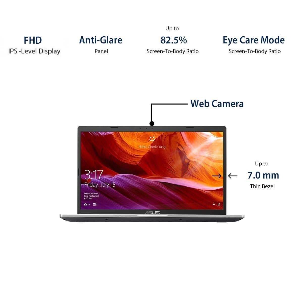 ASUS VivoBook 14 (2021) AMD Ryzen 3 3250U - 15.6-inch FHD IPS Thin and Light Laptop (8GB/256GB NVMe SSD/Integrated Graphics/Windows 10/MS Office 2019/1 Yr. McAfee/Silver/1.9 kg), M515DA-BQ322TS