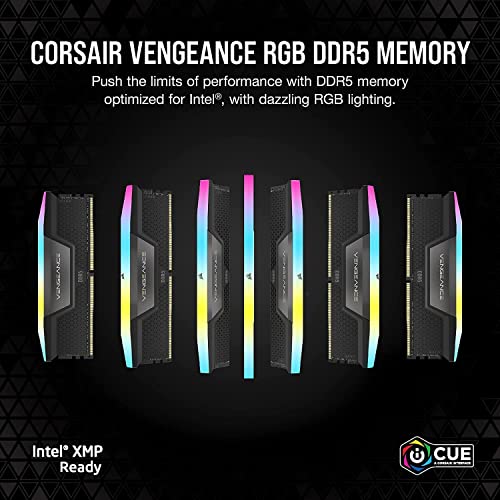 CORSAIR Vengeance RGB DDR5 RAM 64GB (2x32GB) 6400MHz CL32 CMH64GX5M2B6400C32