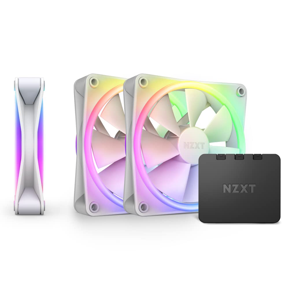 NZXT F120RGB DUO - 120MM DUAL-SIDED RGB FAN - TRIPLE PACK (WHITE) W/RGB CONTROLLER-RF-D12TF-W1