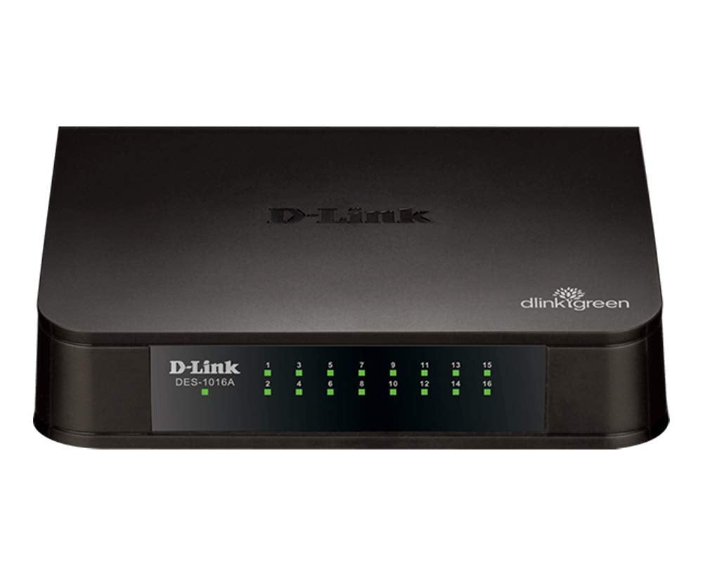 D-LINK DES-1016A 16 PORT 10/100 MBPS SWITCH, BLACK