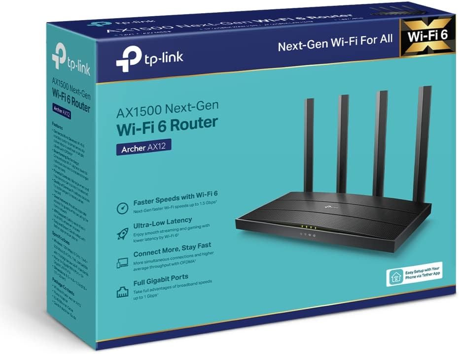 TP-LINK ARCHER AX12 WIFI6 ROUTER AX1500 1XGB WAN