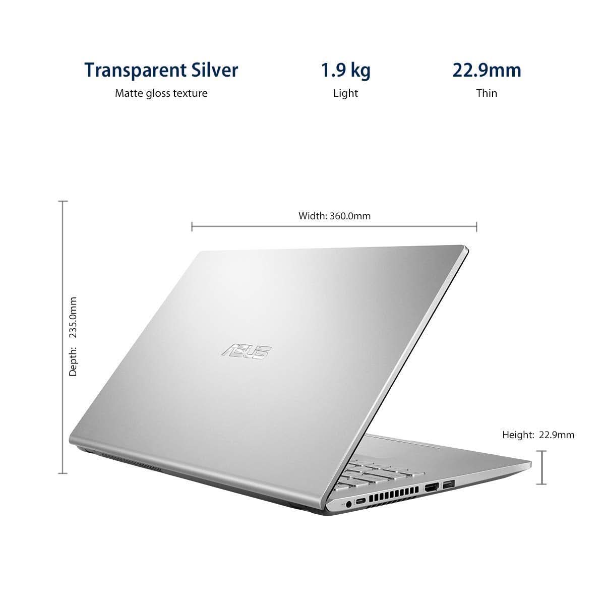 ASUS VivoBook 14 (2021) AMD Ryzen 3 3250U - 15.6-inch FHD IPS Thin and Light Laptop (8GB/256GB NVMe SSD/Integrated Graphics/Windows 10/MS Office 2019/1 Yr. McAfee/Silver/1.9 kg), M515DA-BQ322TS