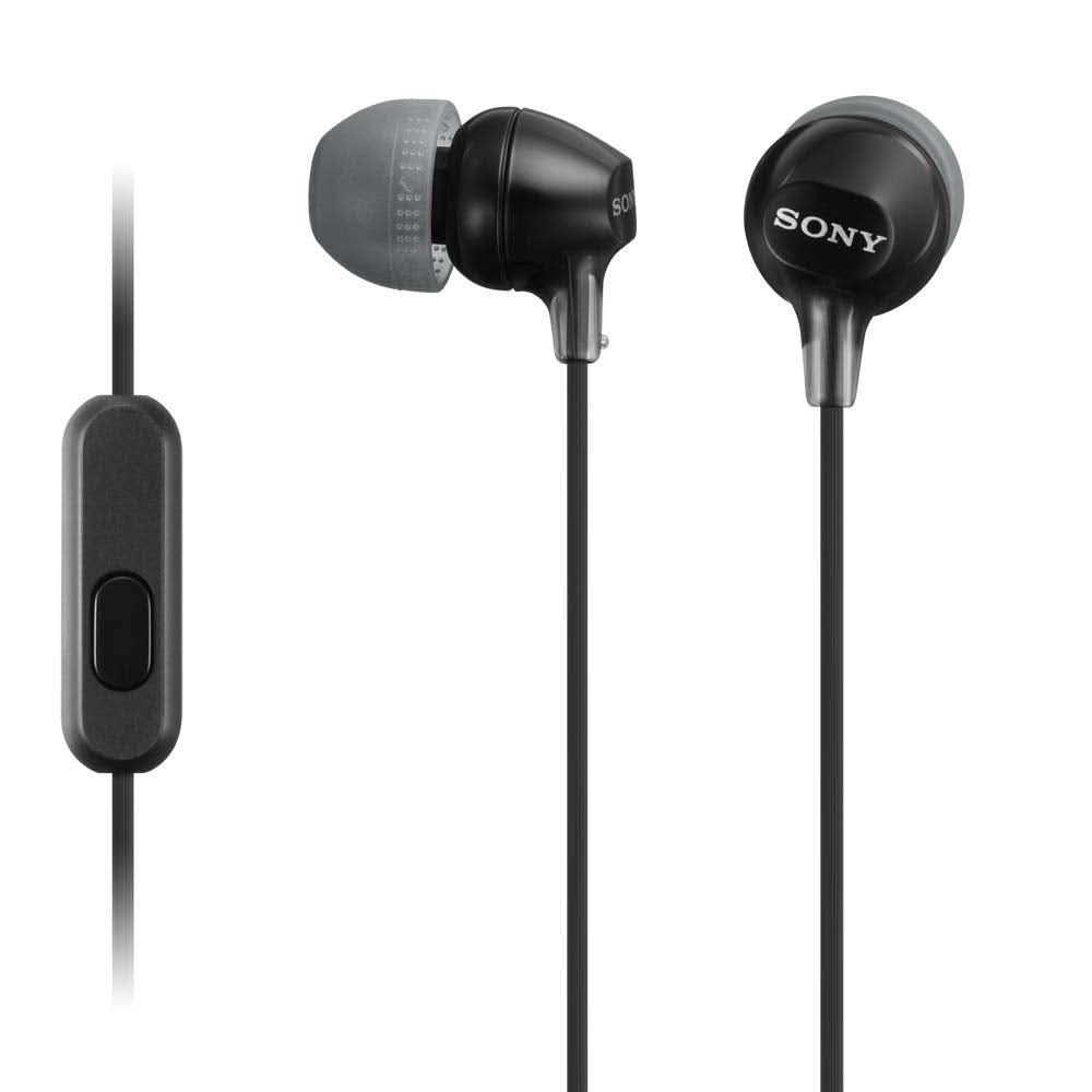SONY MDR-EX15AP/BZ EX IN-EAR WIRED STEREO HEADPHONES WITH MIC (BLACK)