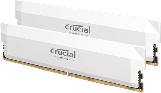 CRUCIAL PRO OC 64GB KIT (2X32GB) DDR5-6000 UDIMM CL40 WHITE CP2K32G60C40U5W