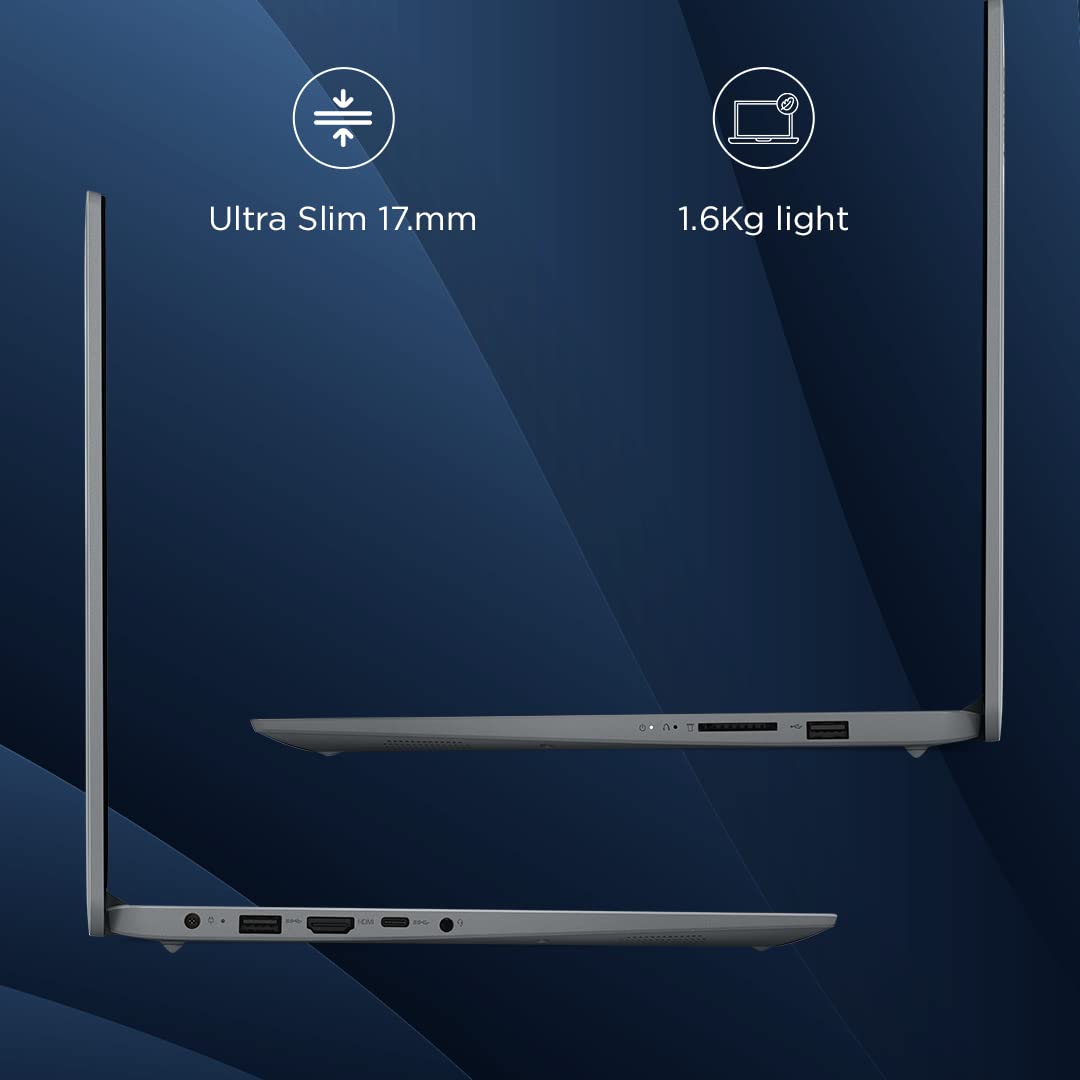 Lenovo IdeaPad Slim 3, Intel Core i3, 12th Gen, 8GB RAM, 512GB SSD, FHD, 15.6"/39.62cm, Windows 11, Office Home 2024, Arctic Grey, 1.63Kg, 82RK01ABIN, Intel UHD Graphics, 1Yr ADP Free Laptop
