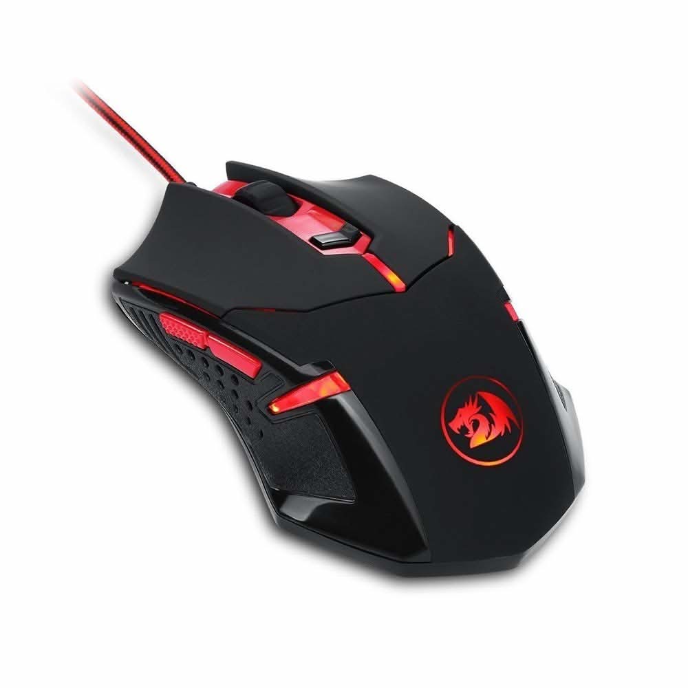 Redragon M601 RGB Blacklit 7200 DPI USB Wired Ergonomic Programmable Gaming Mouse (Black)