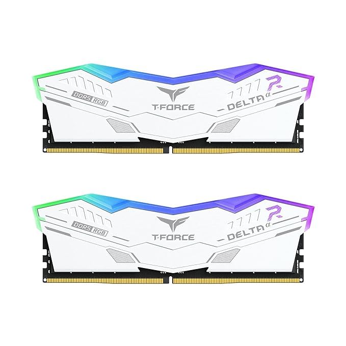TEAMGROUP T-FORCE DELTA RGB 16GB (16GBX1) DDR5 5200MHZ DESKTOP RAM (WHITE)