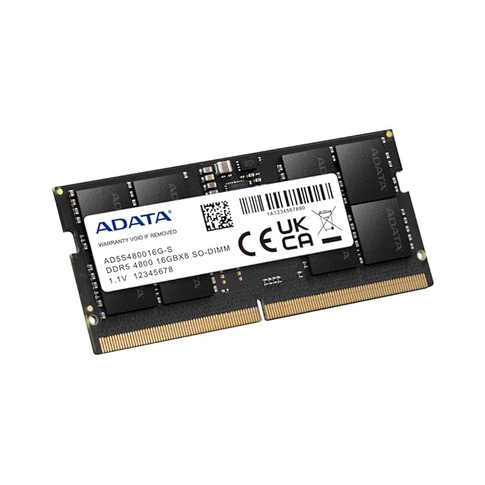 ADATA 8GB 4800MT/S DDR5 SO-DIMM LAPTOP RAM (AD5S48008G-S)