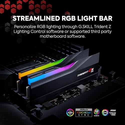 G.Skill Trident Z5 RGB Intel XMP 64GB (2*32GB) DDR5 6000 MHz CL36 F56000J3636F32GX2-TZ5RK