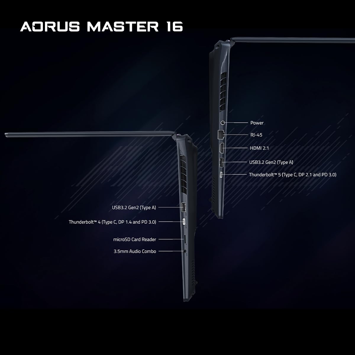 Gigabyte Aorus Master 16 BZHC6INE64SH, Intel Core Ultra 9 275HX Processor, 16GBx2 DDR5 Ram, 1TB M.2 NVMe SSS, NVIDIA GeForce RTX 5090 24GB GDDR7, 16 Inch OLED WQXGA Gaming Laptop