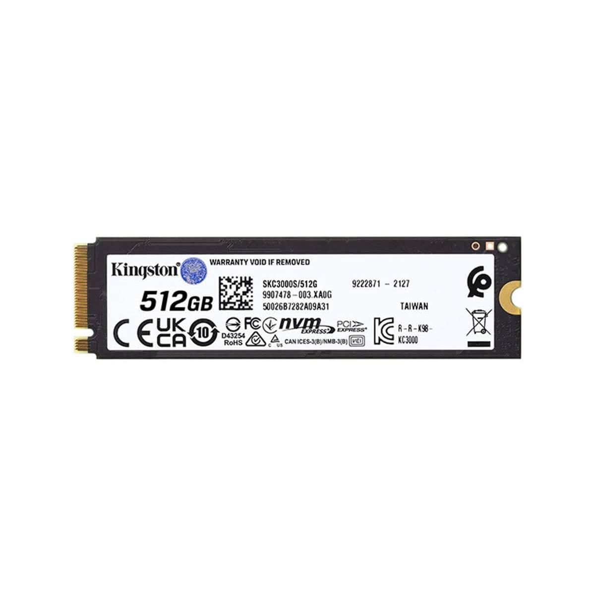 KINGSTON KC3000 PCIE 4.0 NVME M.2 SSD - HIGH-PERFORMANCE STORAGE FOR DESKTOP AND LAPTOP PCS -SKC3000S/512G, 7,000MB/S READ, 3,900MB/S WRITE, BLACK
