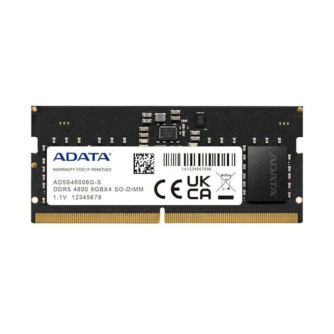 ADATA 8GB 4800MT/S DDR5 SO-DIMM LAPTOP RAM (AD5S48008G-S)