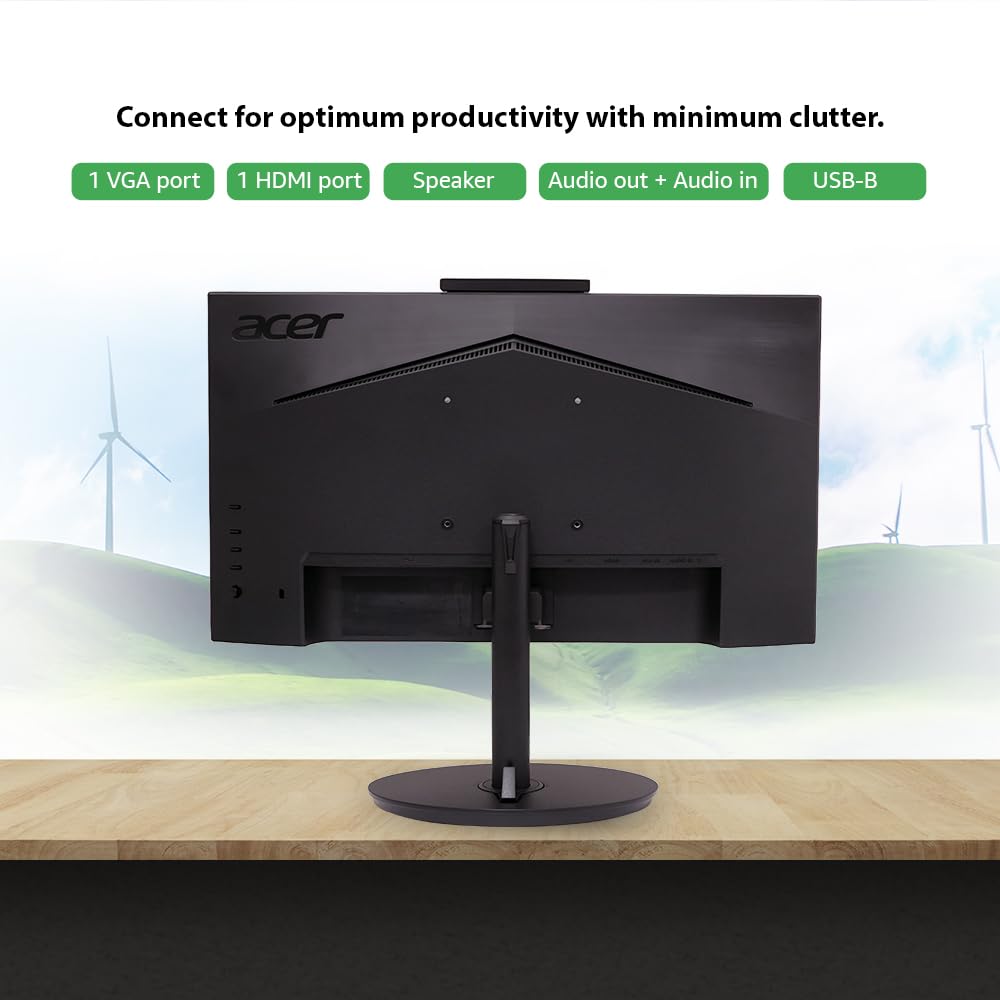 ACER B227Q D4 21.5 INCH IPS FULL HD BACKLIT LED LCD MONITOR I FULL HD ADJUSTABLE WEBCAM