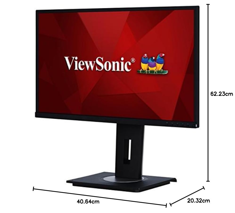 ViewSonic VG2448 60.96 Cm (24") Full HD IPS Professional Monitor| Dual Speakers| Hight Adjustable | Tilt,Pivort,Swivel |USB Hub, DP, HDMI, VGA | Srgb104%, vDisplay Manager