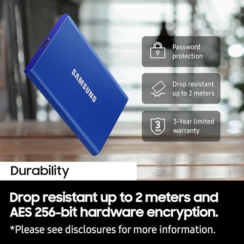 Samsung T7 2TB Up to 1,050MB/s USB 3.2 Gen 2 MU-PC2T0T/WW