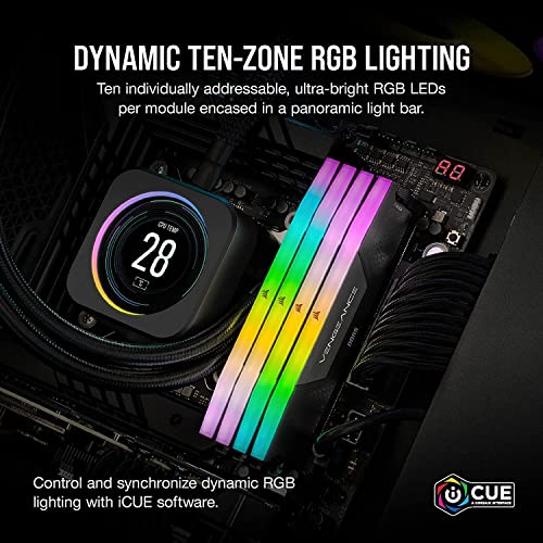 CORSAIR Vengeance RGB DDR5 RAM 64GB (2x32GB) 6400MHz CL32 CMH64GX5M2B6400C32