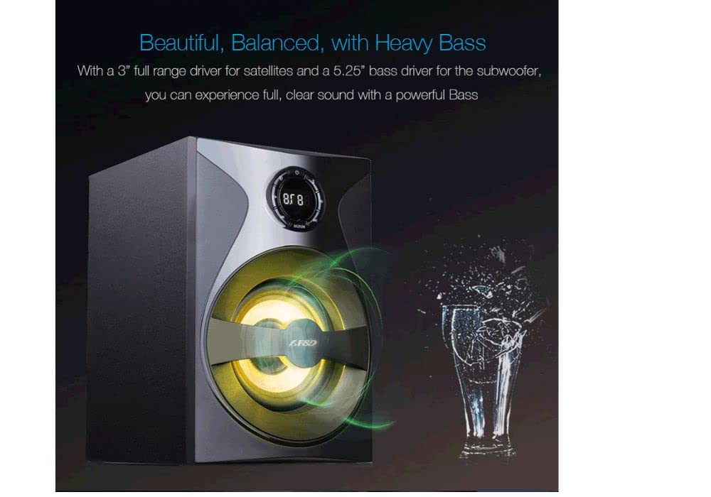 F&D F3800X 5.1 CHANNEL MULTI MEDIA SPEAKER (BLACK) | WIRELESS BLUETOOTH SPEAKERS | SUBWOOFER SATELLITE SPEAKERS/LED DISPLAY/USB/SD CARD/NFC | HOME THEATRE | SPEAKER FOR LAPTOP, PC & MOBILE