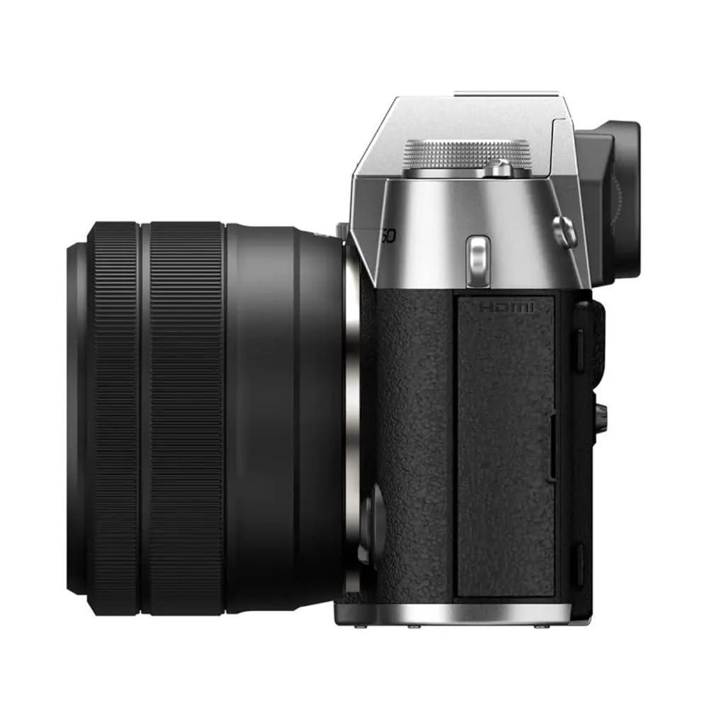 FUJIFILM X-T50 40 MP APS-C X-TRANS SENSOR|RETRO STYLE MIRRORLESS CAMERA|4K/6.2K VLOGGING|HIGH SPEED RECORDING FHD 240FPS|ADVANCE AF WITH 15-45MM OPTICAL ZOOM LENS F/3.5-5.6 - SILVER