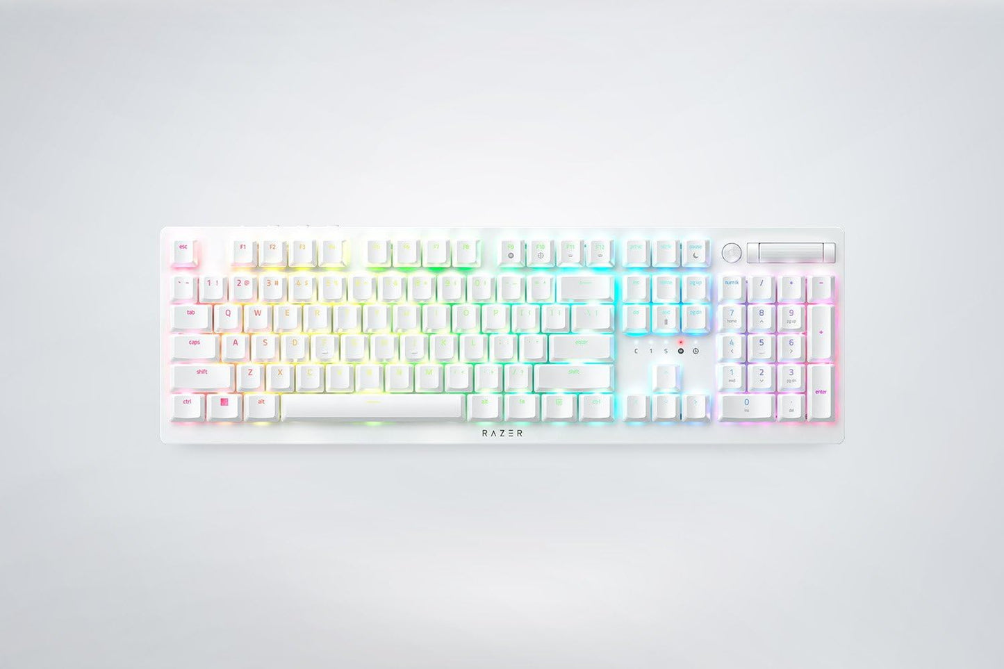 Razer DeathStalker V2 Pro - Wireless Low Profile Optical Gaming Keyboard (Clicky Purple Switch) - White Edition