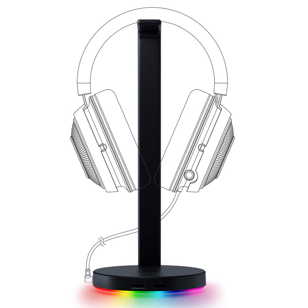 RAZER BASE STATION V2 CHROMA - CHROMA ENABLED HEADSET STAND WITH USB 3.1 HUB AND 7.1 SURROUND SOUND